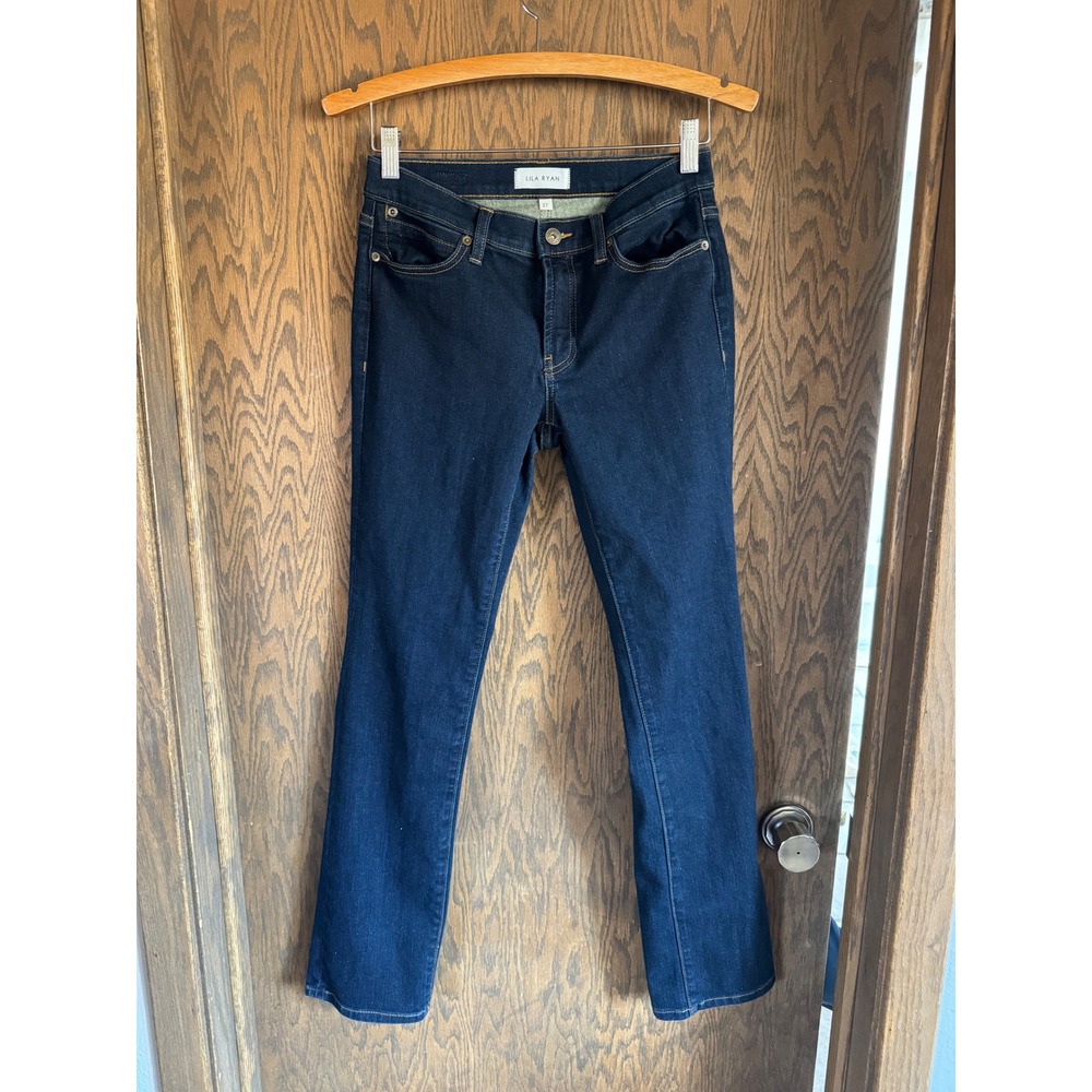 Lila Ryan Womens Dark Wash Straight Leg Denim Jeans Size 27 Indigo